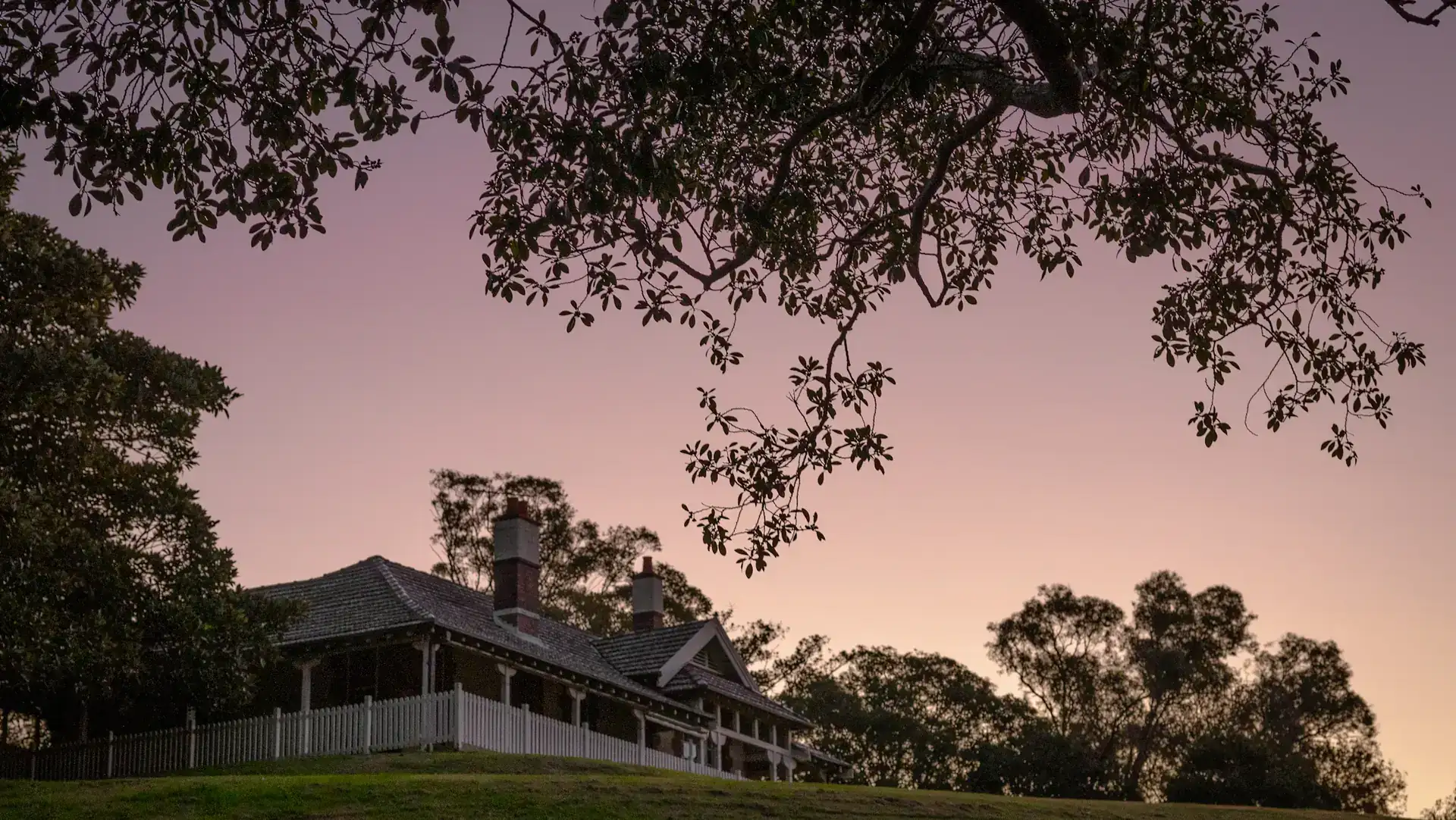 A classic Australian home at dusk